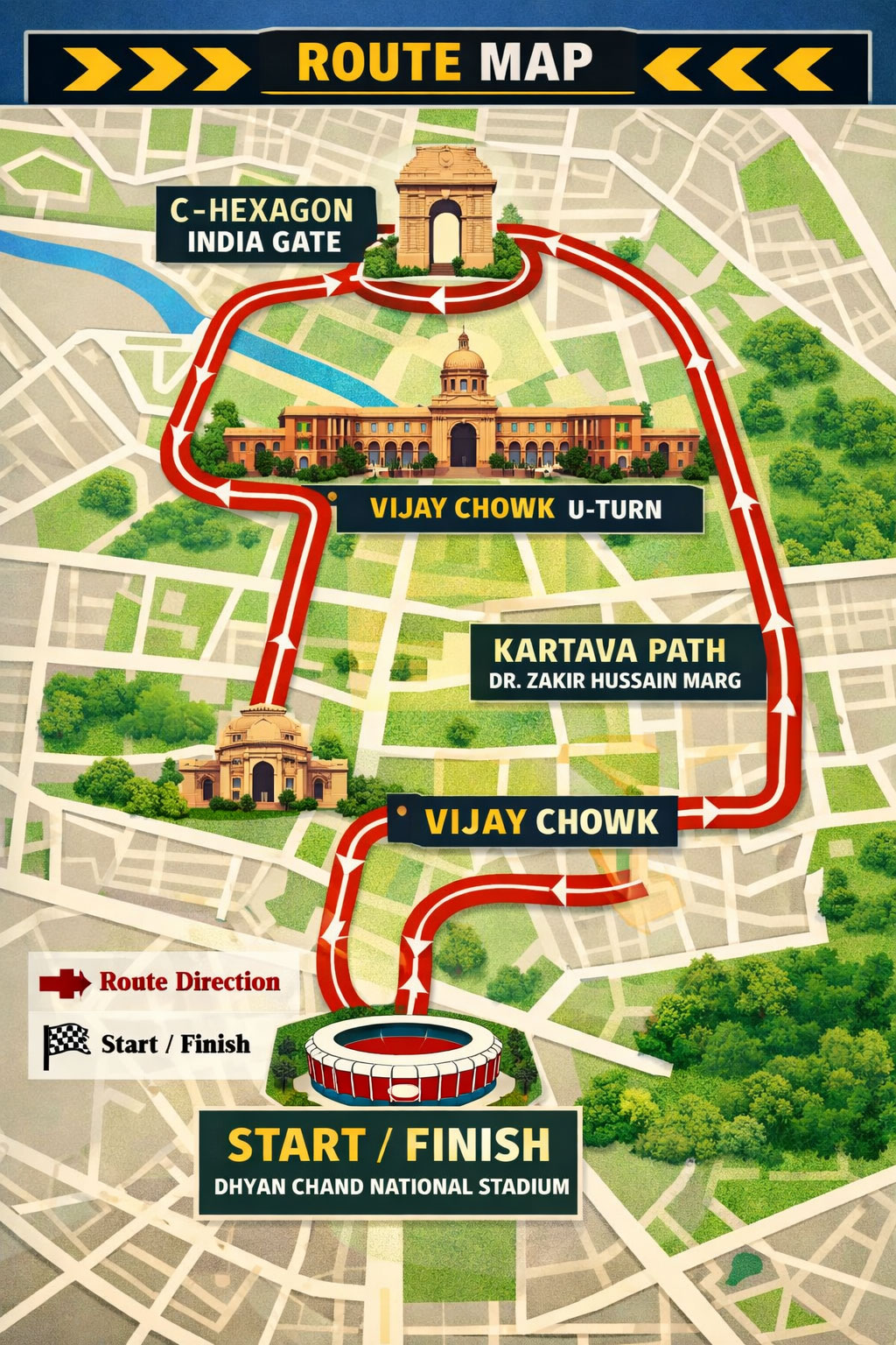 Marathon & Half Marathon Route